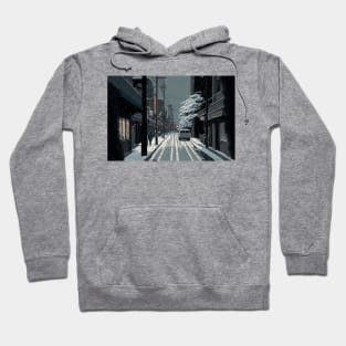 Snowy Streets of Osaka Hoodie